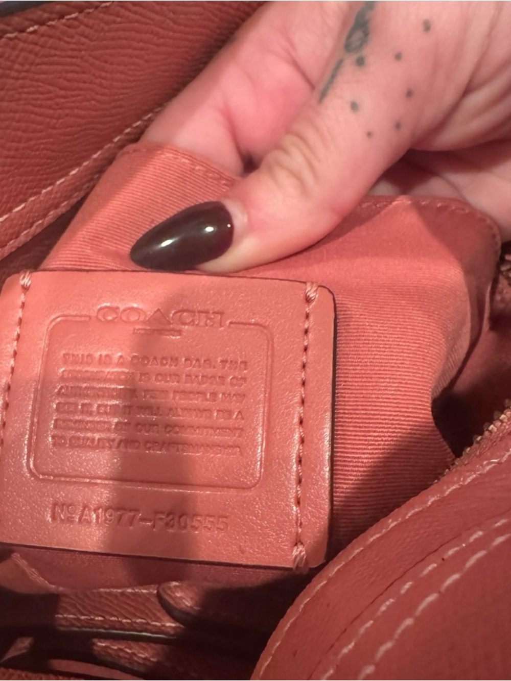 Coach Mini Surrey Carryall Crossbody Handbag Coral Pink Pebbled Leather Purse - Picture 5 of 11